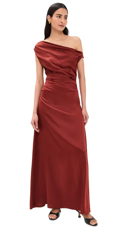 Staud Phare Silk Maxi Dress Sangria In Multi