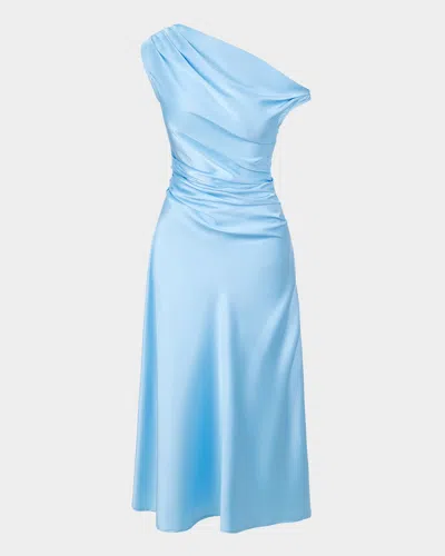 STAUD PHARE SILK MIDI DRESS