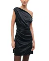 Staud Phare Silk Stretch Mini Dress In Black