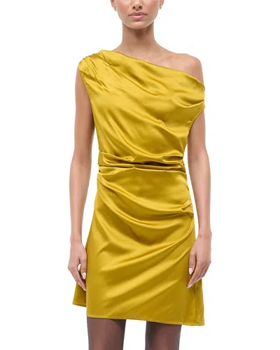 Staud Phare Silk Stretch Mini Dress In Yellow