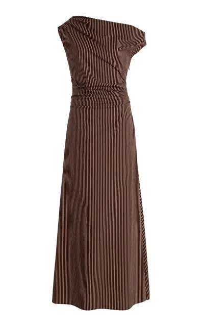 STAUD PHARE STRIPED COTTON MAXI DRESS