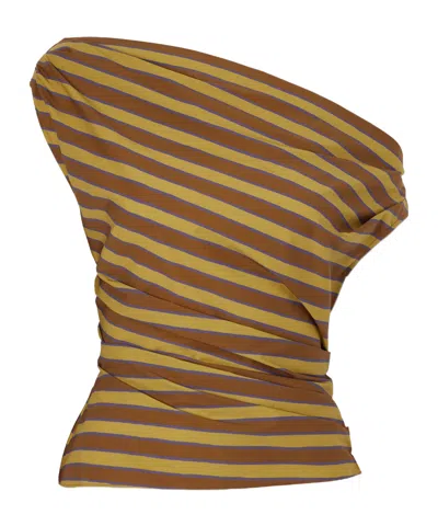 Staud Phare Striped Cotton-blend Poplin Blouse In No