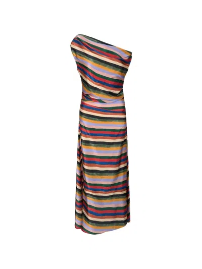 Staud Phare Striped Silk Maxidress In Multi