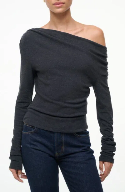 Staud Philomena One-shoulder Top In Gray