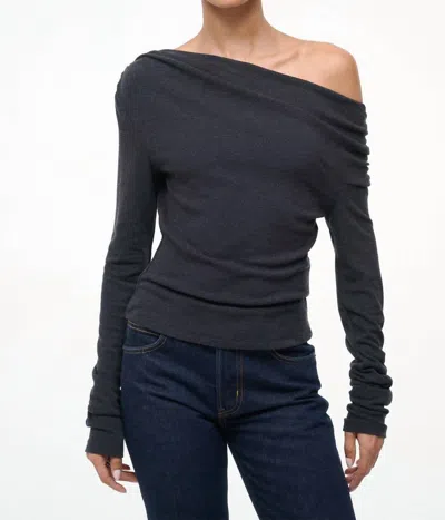 STAUD PHILOMENA TOP IN CHARCOAL