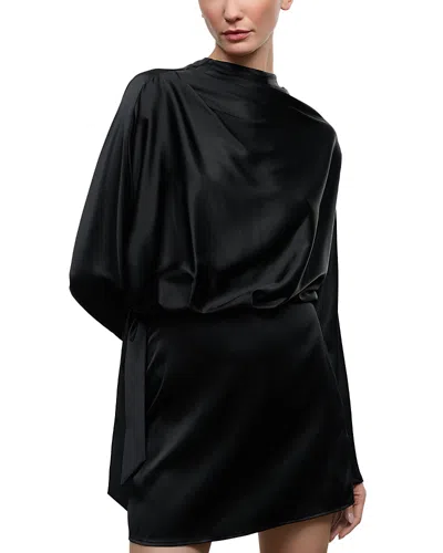 Staud Phoebe Silk Blend Mini Dress In Black