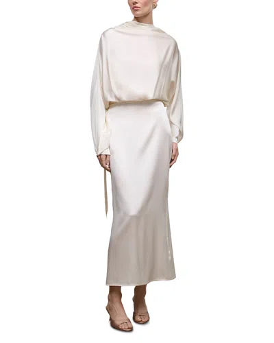 Staud Phoebe Silk Stretch Maxi Dress In Neutral