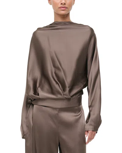 STAUD PHOEBE SILK STRETCH TOP
