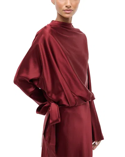 Staud Phoebe Silk Stretch Top In Brown