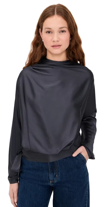 Staud Phoebe Silk Top Nocturne In Black