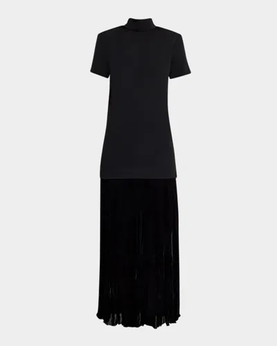 Staud Pia Tie-neck Maxi Dress In Black