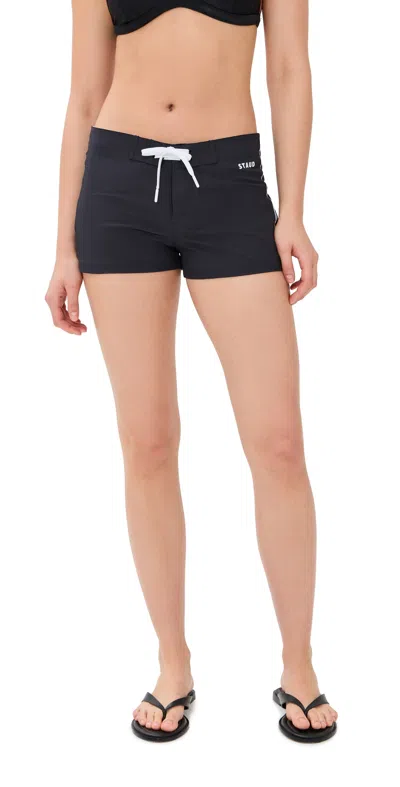 Staud Pier Board Shorts Black/white