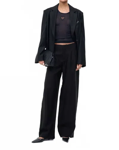 Staud Pierre Pant Wide Leg Trouser In Black