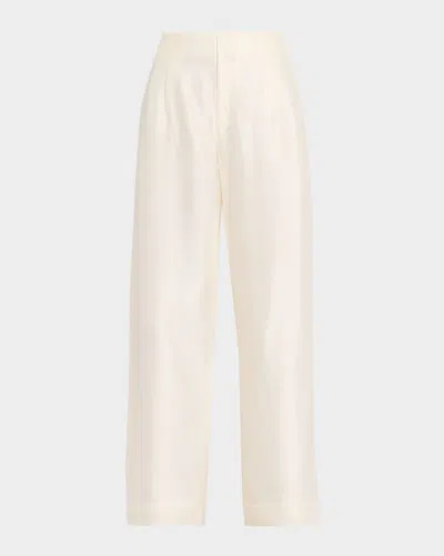 Staud Pierre Wide-leg Pants In White
