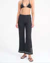 Staud Piha Linen-blend Flared Pants In Black
