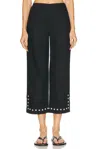 Staud Piha Linen-blend Flared Pants In Black