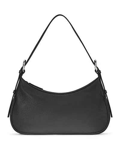 Staud Pine Leather Shoulder Bag In Black
