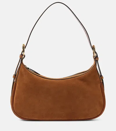 Staud Pine Suede Shoulder Bag In Beige