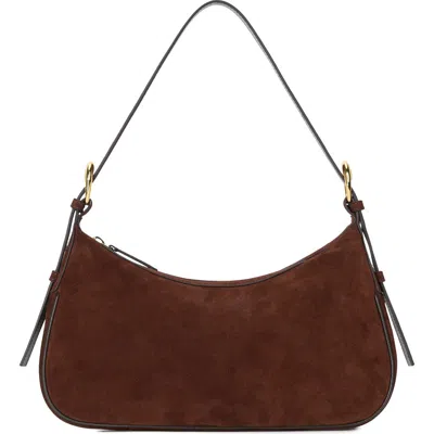 Staud Pine Suede Shoulder Bag In Brown