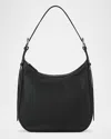 Staud Pine Zip Leather Hobo Bag In Black