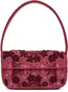 Staud Pink & Burgundy Tommy Beaded Bag In Blgp Blossom Garden