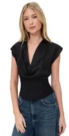 Staud Pinnacle Silk-organza And Faille Top In Animal Print