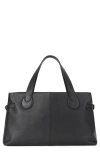 Staud Piper Leather Tote Bag In Black