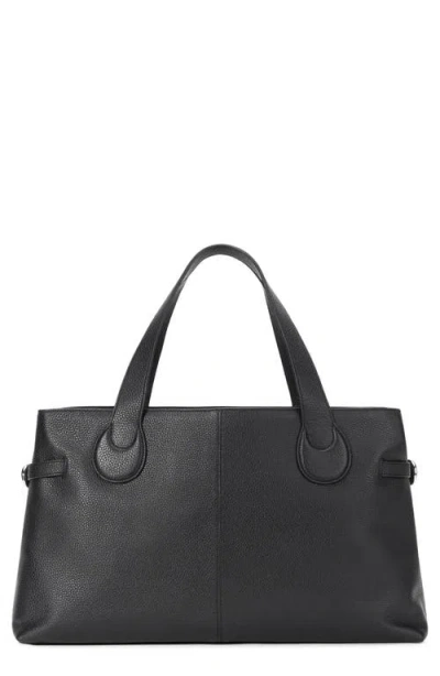 Staud Piper Leather Tote In Black