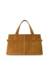 Staud Piper Suede Tote In Brown