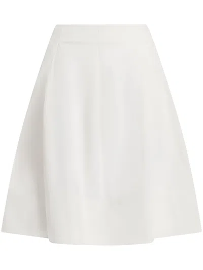 Staud Pleated A-line Skirt In White