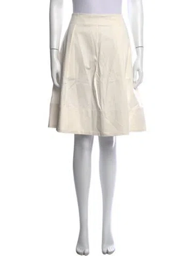 Pre-owned Staud Pleated Accents Knee-length Skirt In White