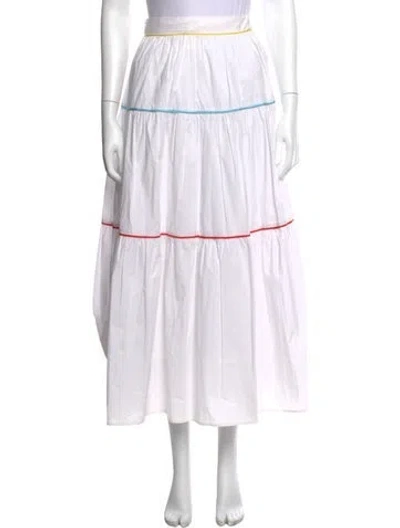 Pre-owned Staud Pleated Accents Long Skirt In Neutrals
