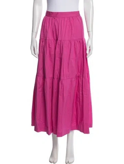 Pre-owned Staud Pleated Accents Long Skirt In Pink