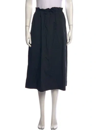 Pre-owned Staud Pleated Accents Midi Length Skirt In Black