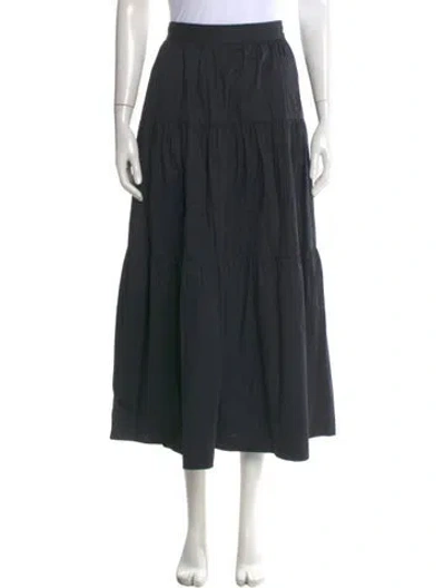 Pre-owned Staud Pleated Accents Midi Length Skirt In Blue