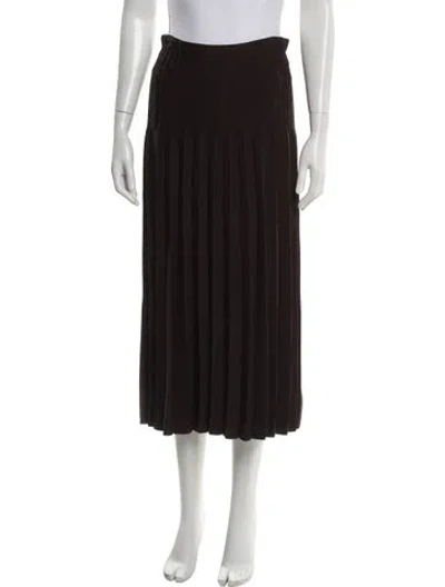 Pre-owned Staud Pleated Accents Midi Length Skirt In Brown