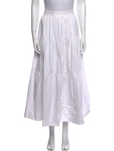 Pre-owned Staud Pleated Accents Midi Length Skirt In Neutral