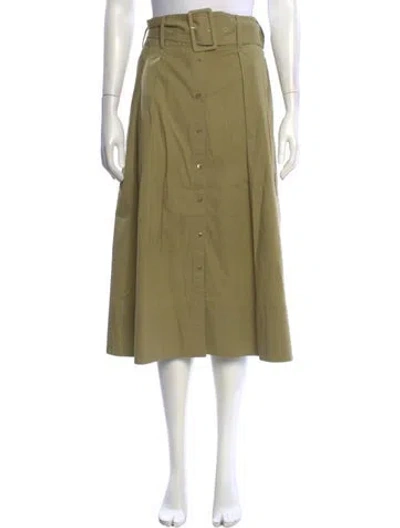 Pre-owned Staud Pleated Accents Midi Length Skirt In Neutrals