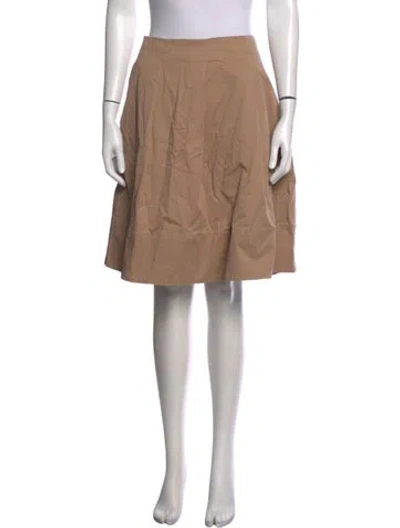 Pre-owned Staud Pleated Accents Midi Length Skirt In Neutrals