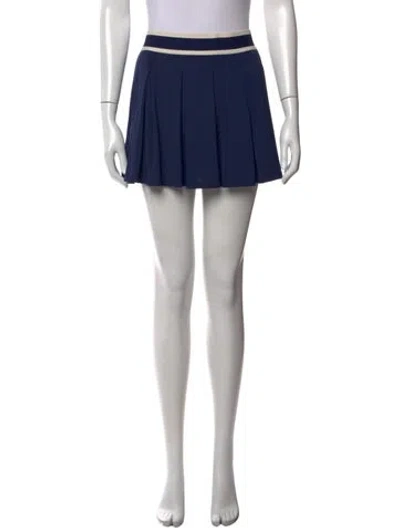 Pre-owned Staud Pleated Accents Mini Skirt In Blue