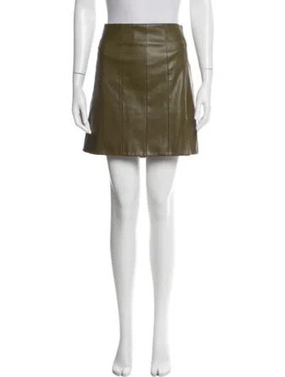 Pre-owned Staud Pleated Accents Mini Skirt In Green