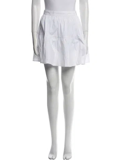 Pre-owned Staud Pleated Accents Mini Skirt W/ Tags In White