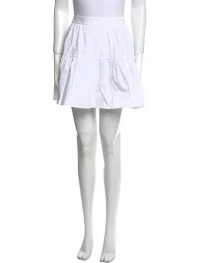 Pre-owned Staud Pleated Accents Mini Skirt In White