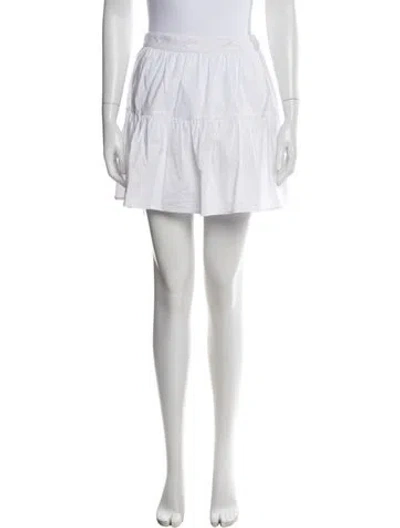 Pre-owned Staud Pleated Accents Mini Skirt In White
