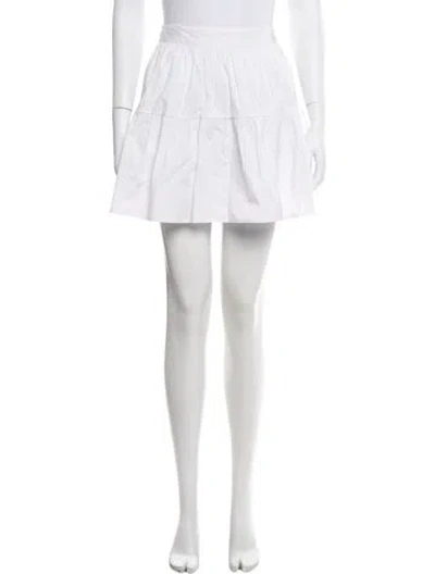 Pre-owned Staud Pleated Accents Mini Skirt In White