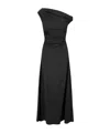 Staud Phare Draped Silk-blend Midi Dress In Animal Print