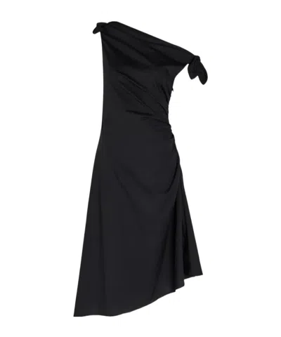 Staud Pleated Midi Dress In Black