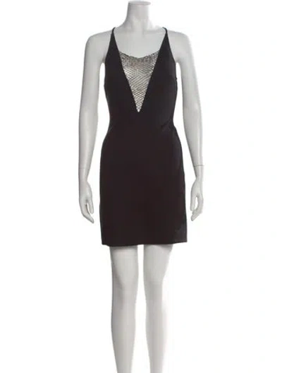 Pre-owned Staud Plunge Neckline Mini Dress In Multi