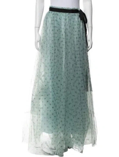 Pre-owned Staud Polka Dot Print Long Skirt In Blue