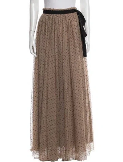 Pre-owned Staud Polka Dot Print Long Skirt In Neutral